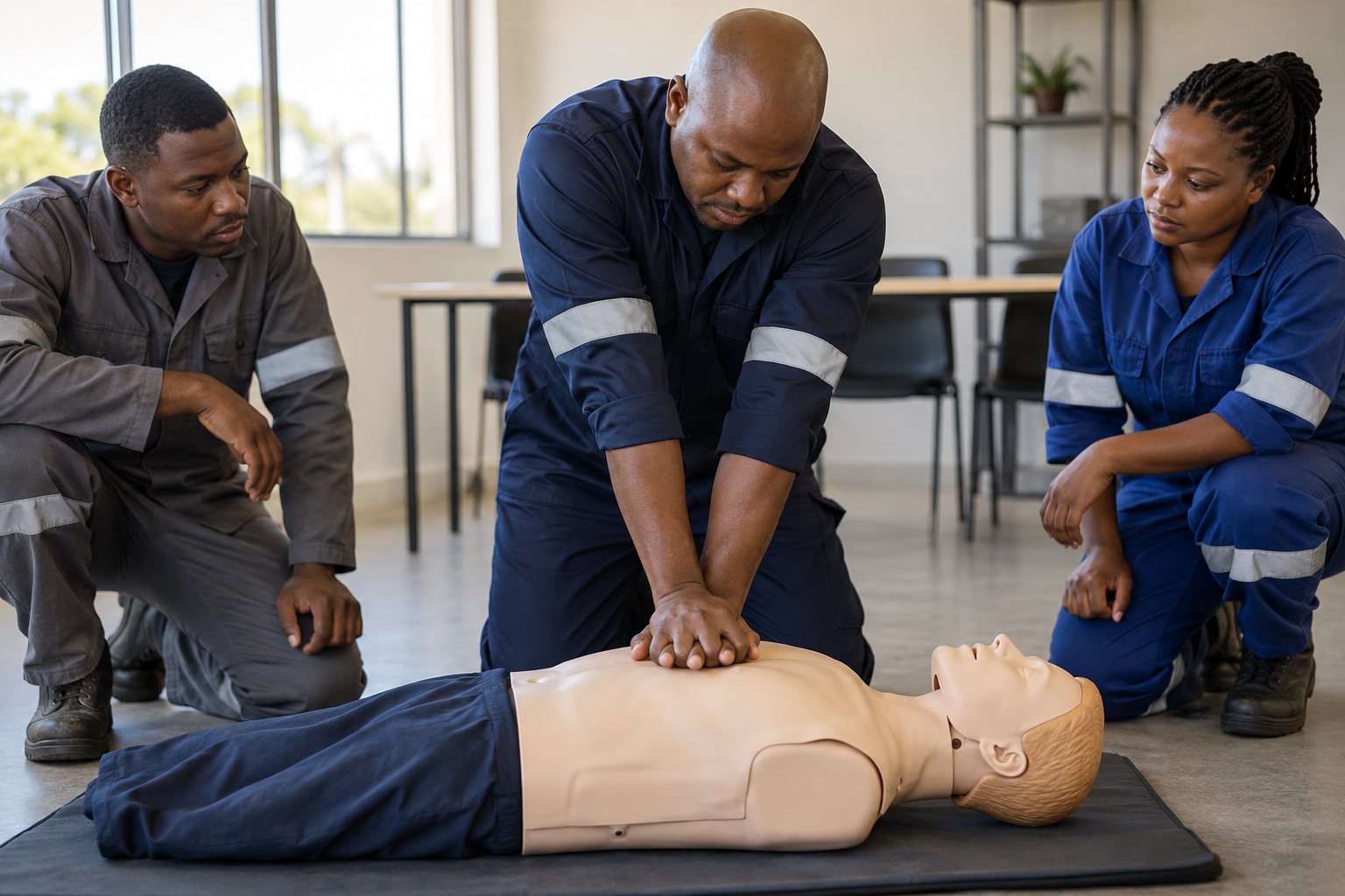 Illustrative first aid training demonstration